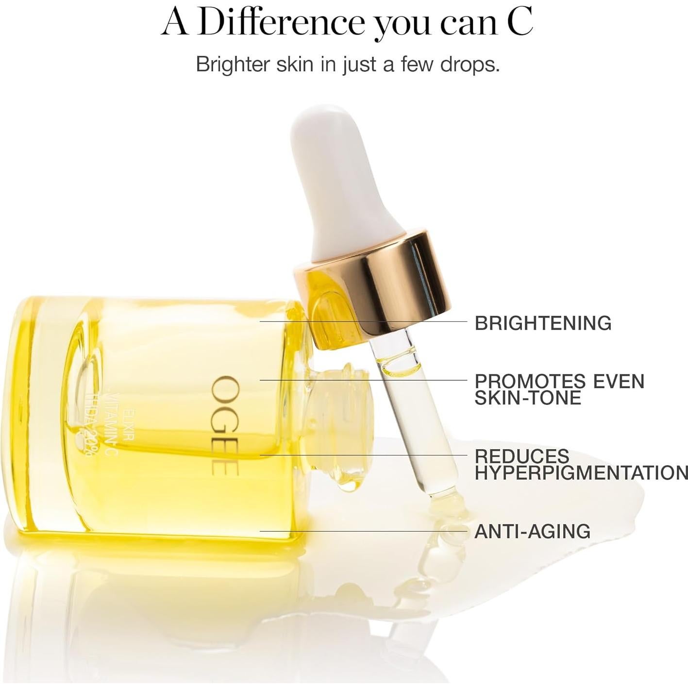 Suero Facial de Vitamina C Orgánico Ogee 20% - Iluminador