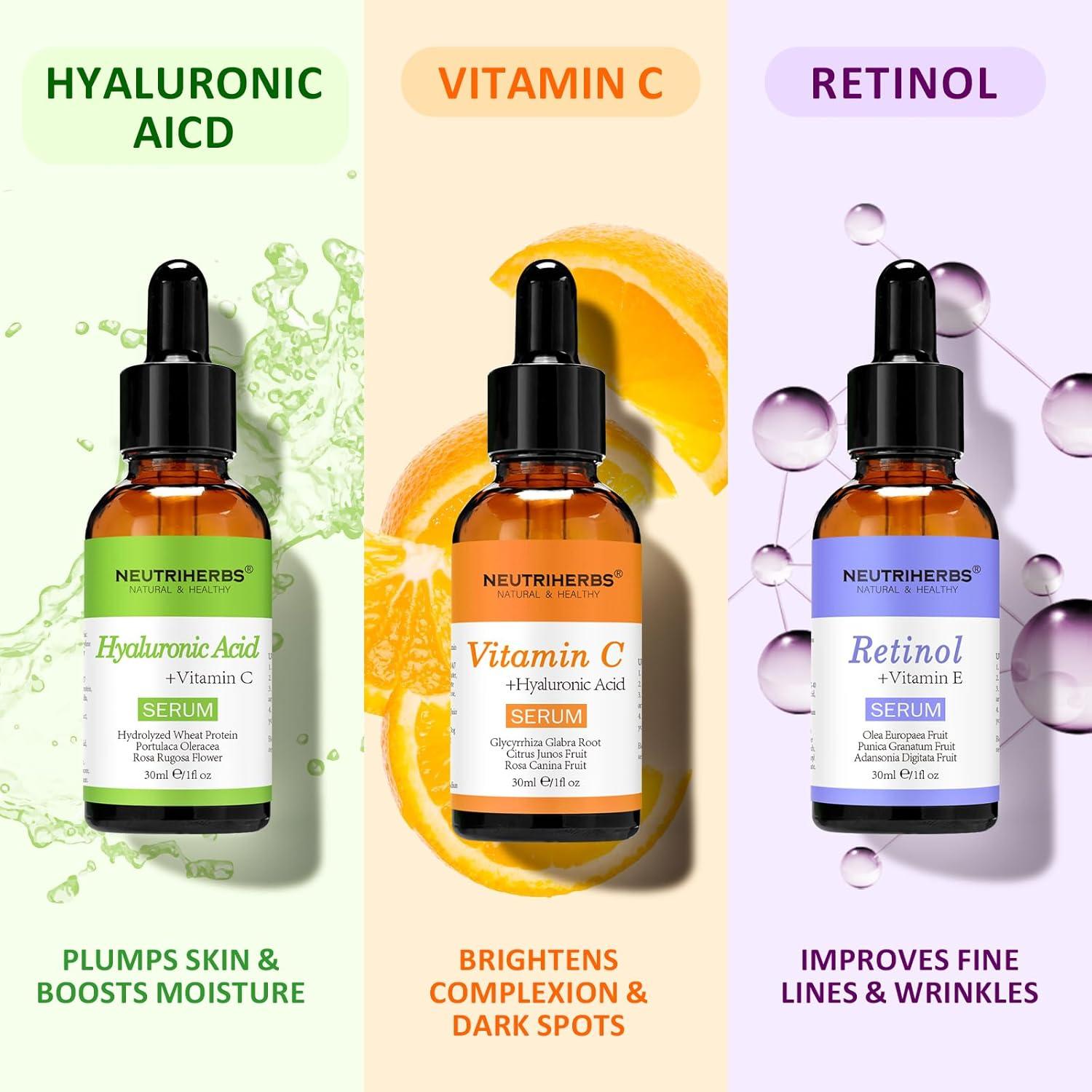 Suero Facial de Vitamina C Neutriherbs 29.57 ml con Ácido Hialurónico