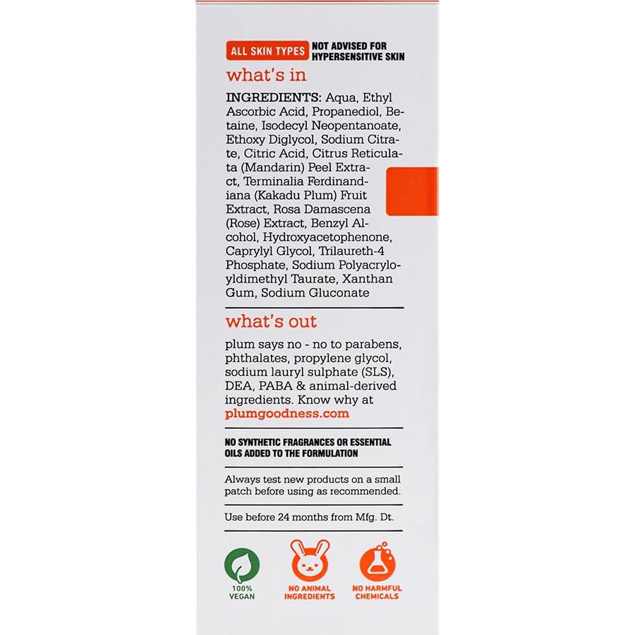 Suero Facial de Vitamina C Plum 15% Antienvejecimiento 30g