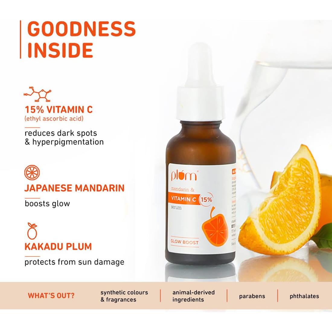 Suero Facial de Vitamina C Plum 15% Antienvejecimiento 30g