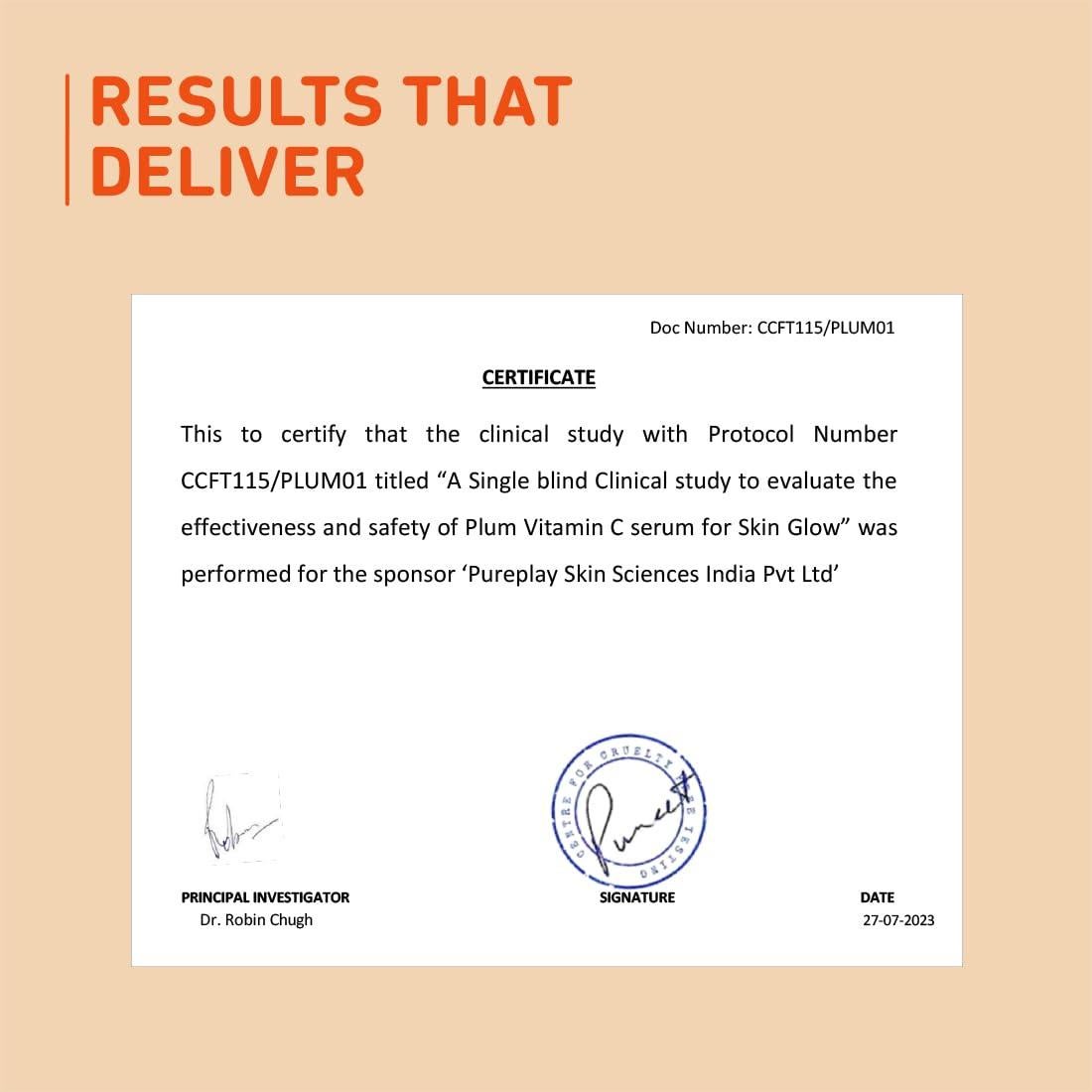 Suero Facial de Vitamina C Plum 15% Antienvejecimiento 30g