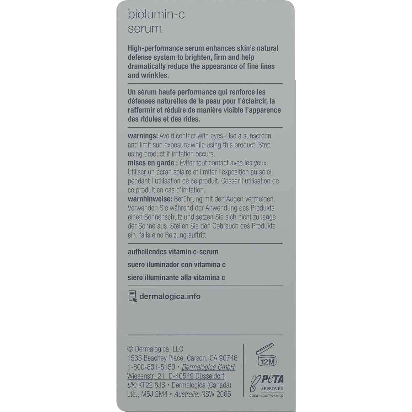 Suero Biolumin-C Dermalogica 10 ml - Vitamina C para Piel Brillante