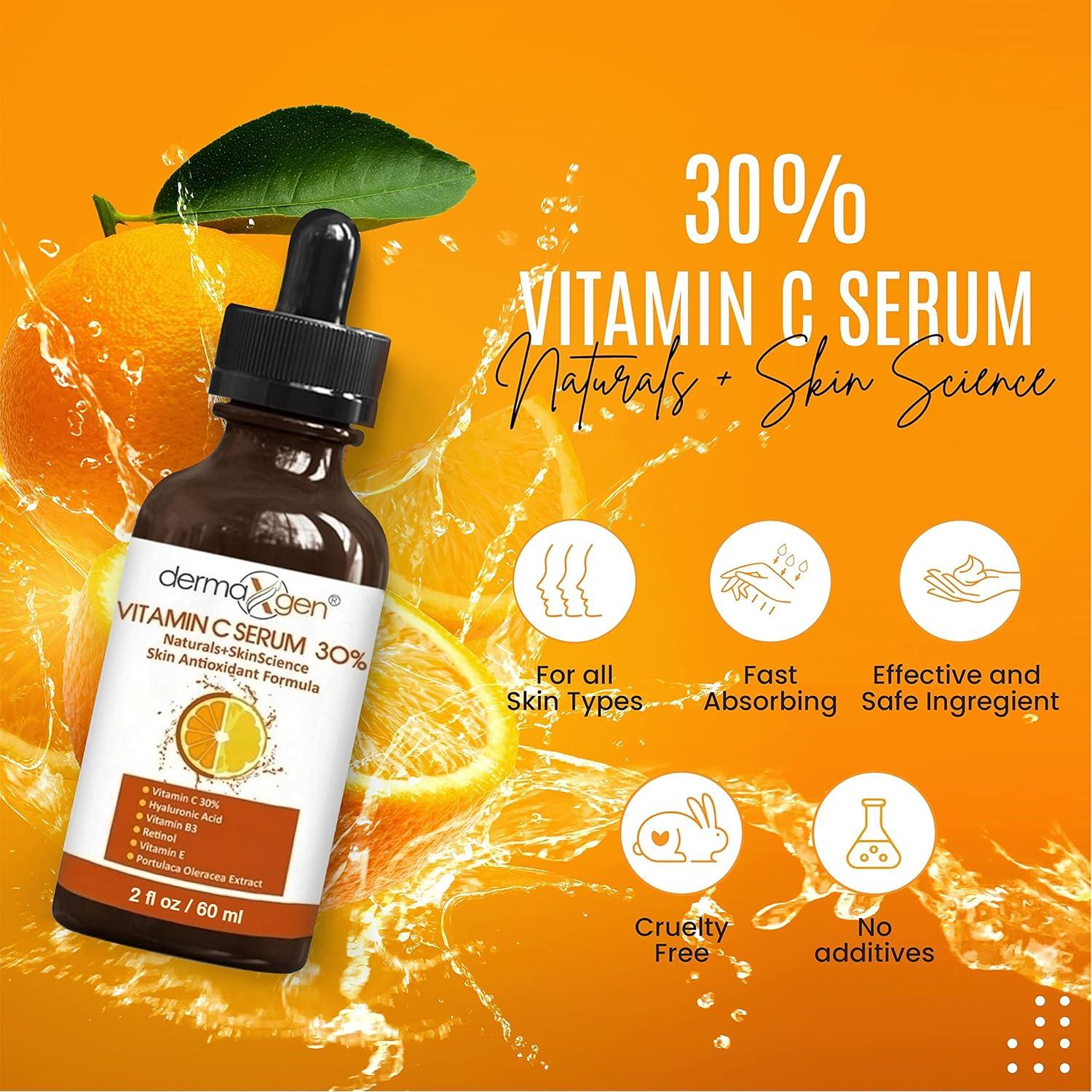 Suero Facial Vitamina C 30% Orgánico 60ml Antiarrugas