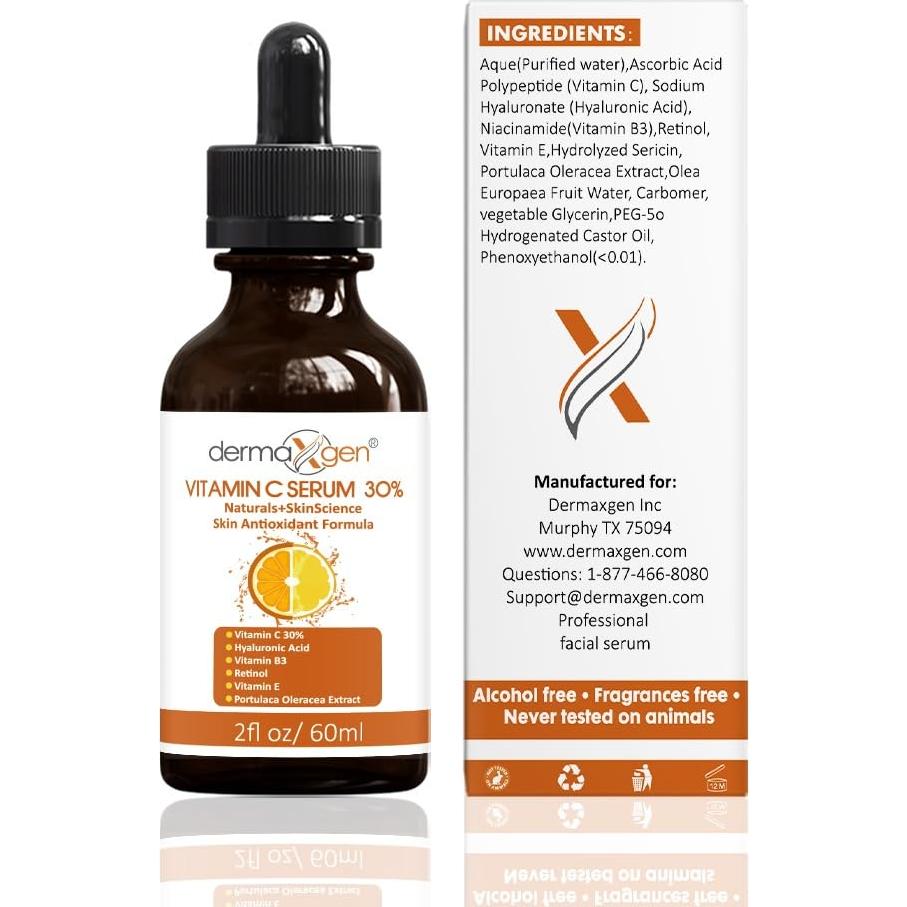 Suero Facial Vitamina C 30% Orgánico 60ml Antiarrugas