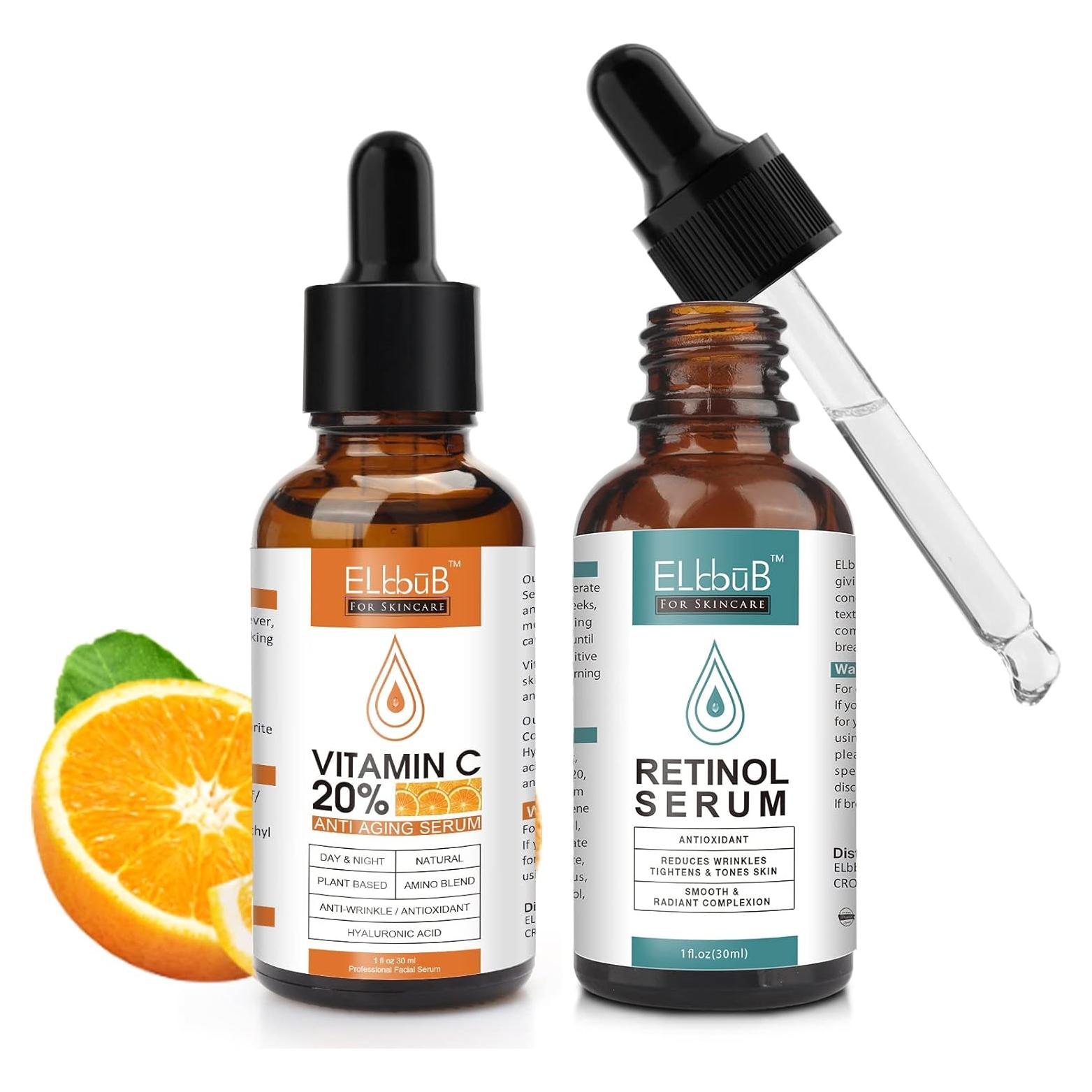 Suero Facial Anti Envejecimiento ELBBUB - Vitamina C y Retinol 30ml