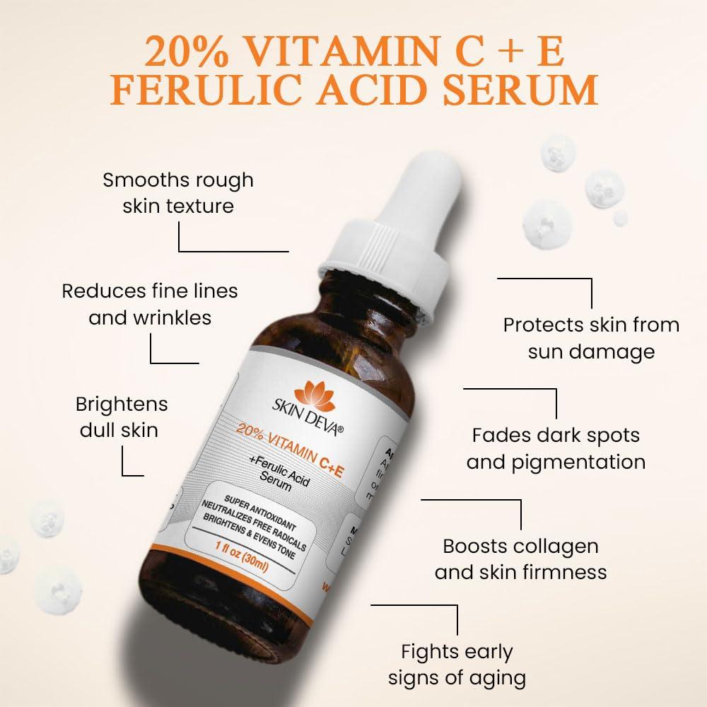 Suero de Vitamina C 20% SKIN DEVA 30 ml - Rejuvenecedor Facial