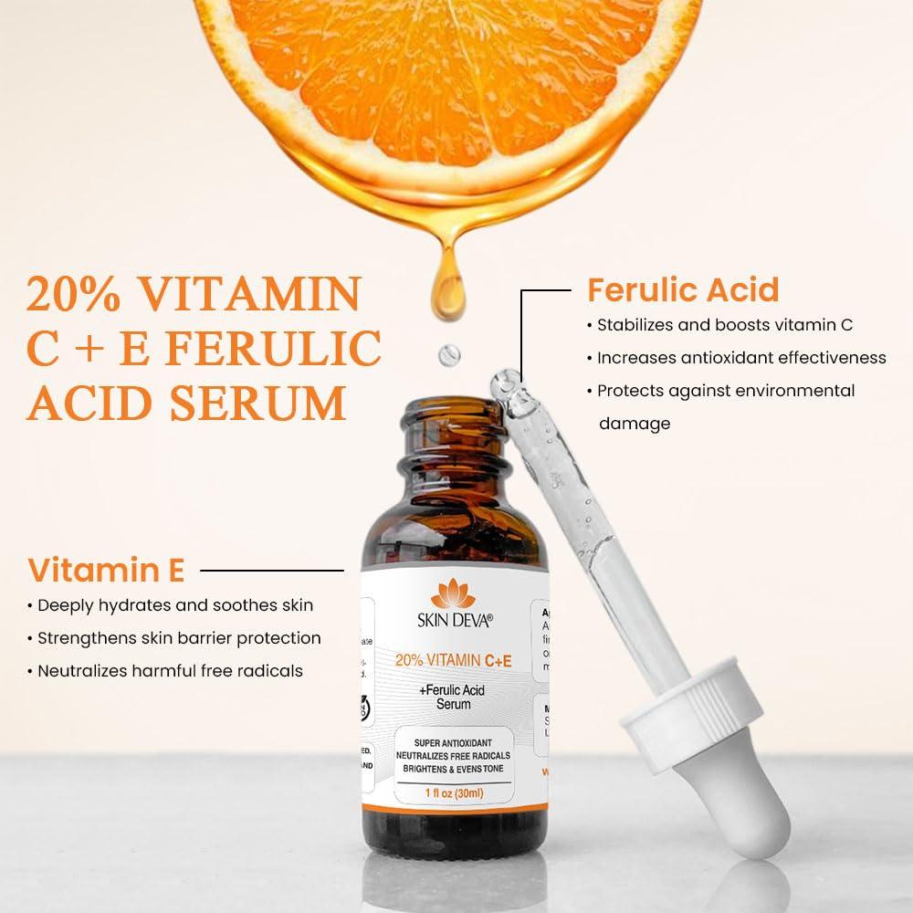 Suero de Vitamina C 20% SKIN DEVA 30 ml - Rejuvenecedor Facial