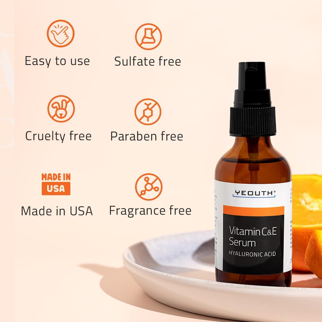 Suero Facial YEOUTH Vitamina C 59 ml con Ácido Hialurónico