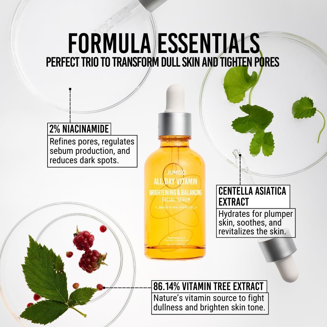 Suero Facial Iluminador JUMISO HEALSE 30ml - 86.14% Extracto de Árbol de Vitamina