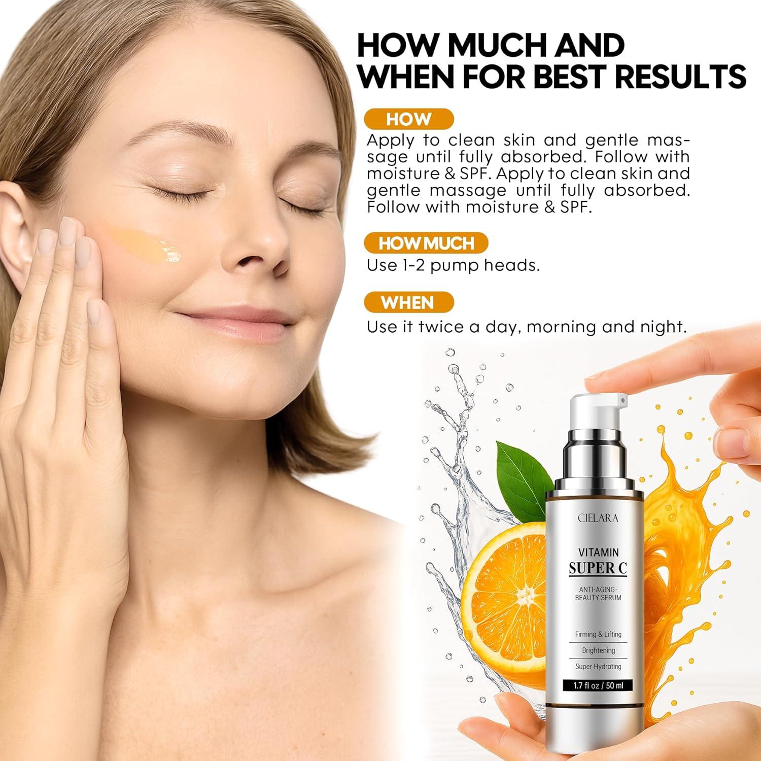 Suero de Vitamina C CIELARA 50 ml - Anti Envejecimiento 20%