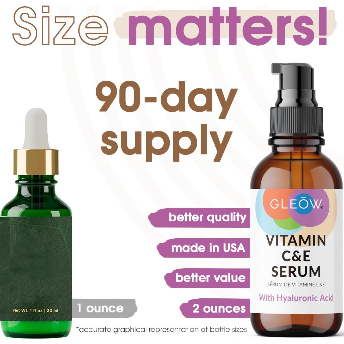 Suero Facial GLEOW Vitamina C y Ácido Hialurónico 56.7ml