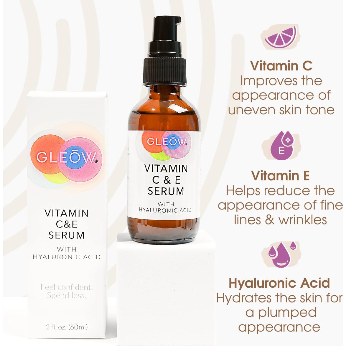 Suero Facial GLEOW Vitamina C y Ácido Hialurónico 56.7ml