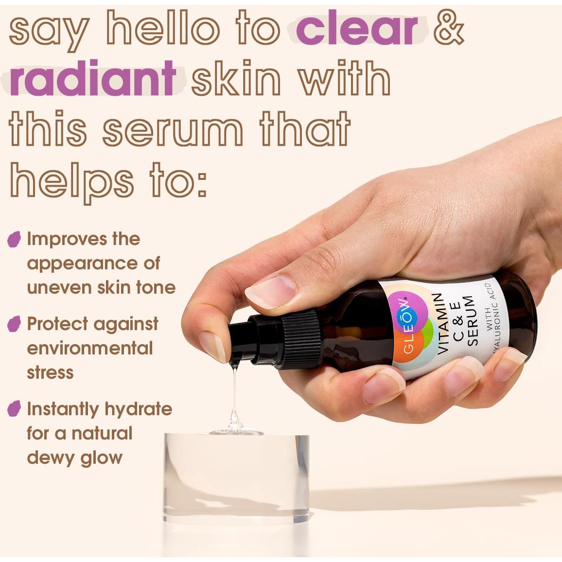 Suero Facial GLEOW Vitamina C y Ácido Hialurónico 56.7ml