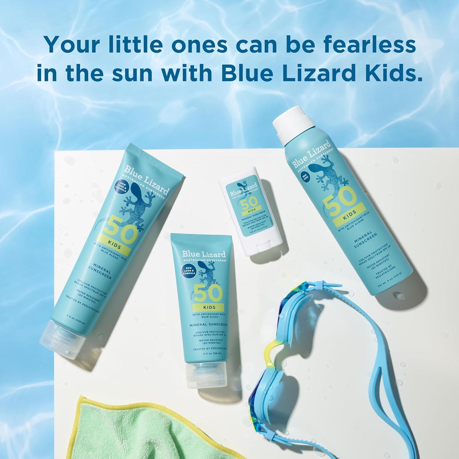 Protector Solar Mineral SPF 50 Blue Lizard para Niños 89 ml