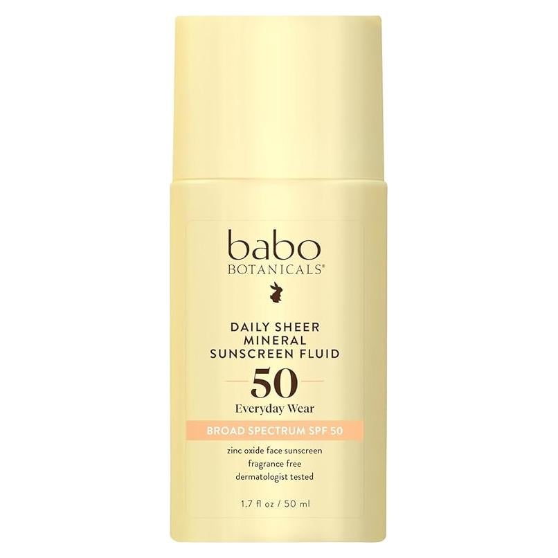 Protector Solar Mineral Diario Babo Botanicals SPF50 - Sin Fragancia - Para la Cara