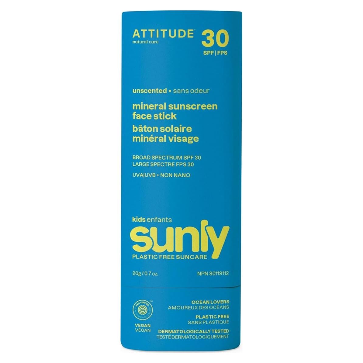 Protector Solar Mineral Facial ATTITUDE Niños SPF 30 19.84g