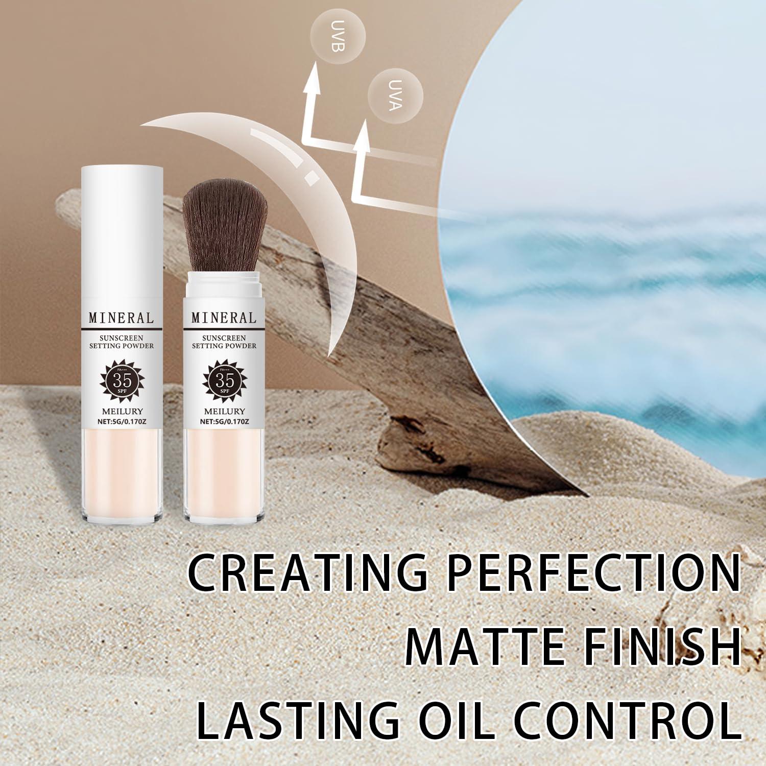 Polvo Fijador Solar SPF 35 Meilury - Mineral Translúcido 45g