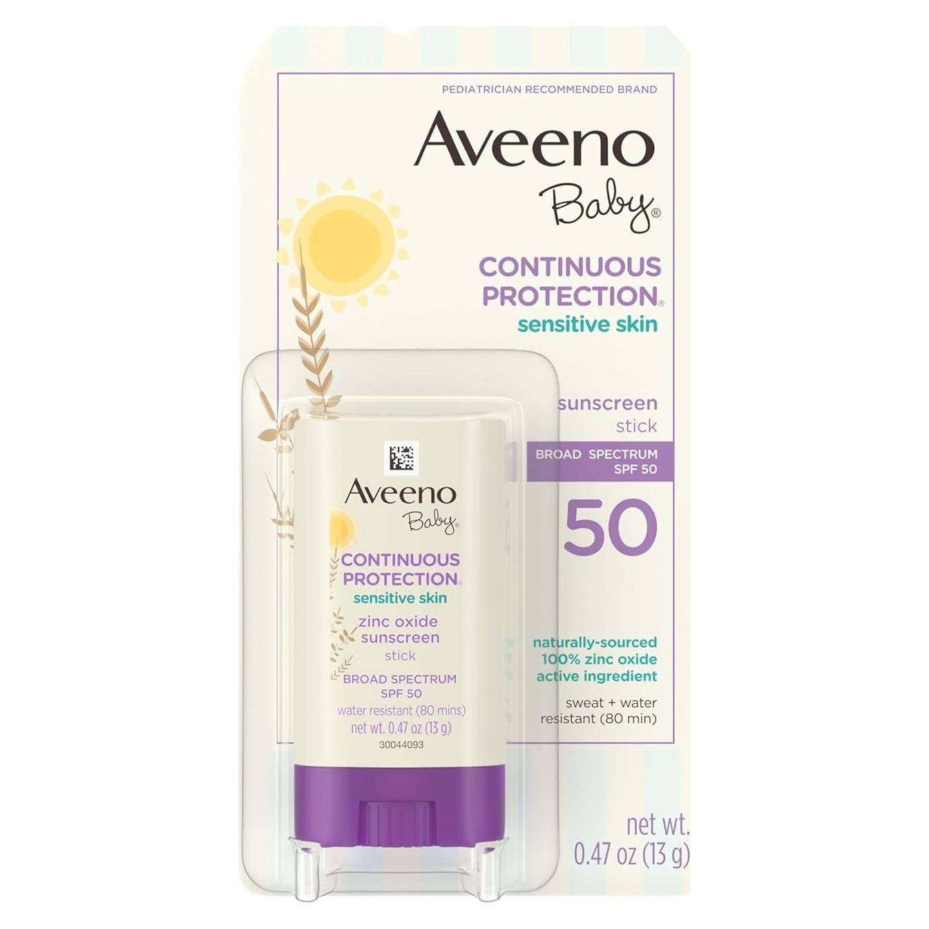 Aveeno Baby Protector Solar Mineral en Barra SPF 50 13.34g