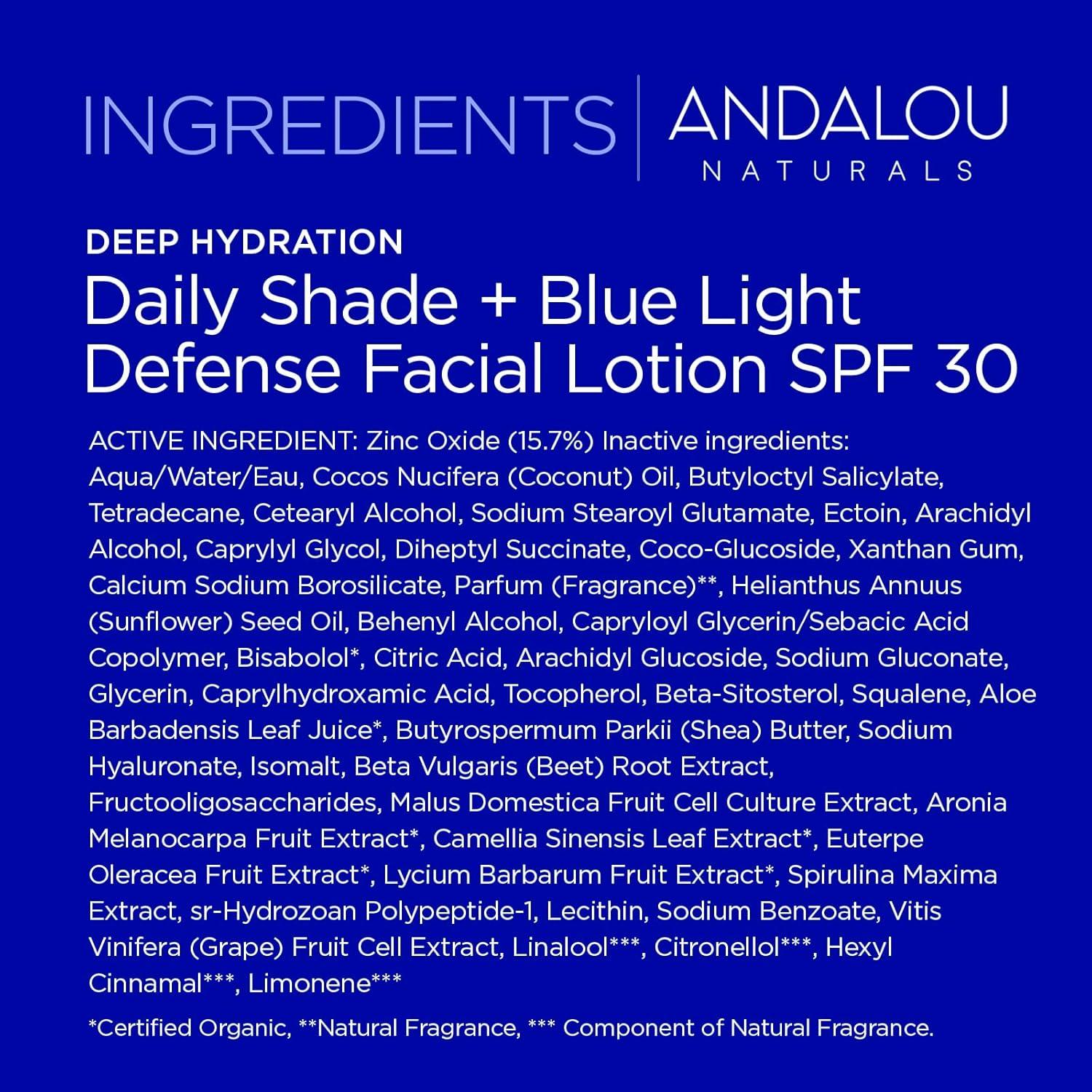 Protector Solar Facial Andalou Naturals SPF 30 80 ml