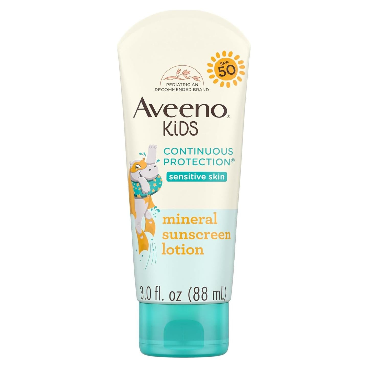 Protector Solar Mineral Aveeno Kids SPF 50 Piel Sensible 89 ml