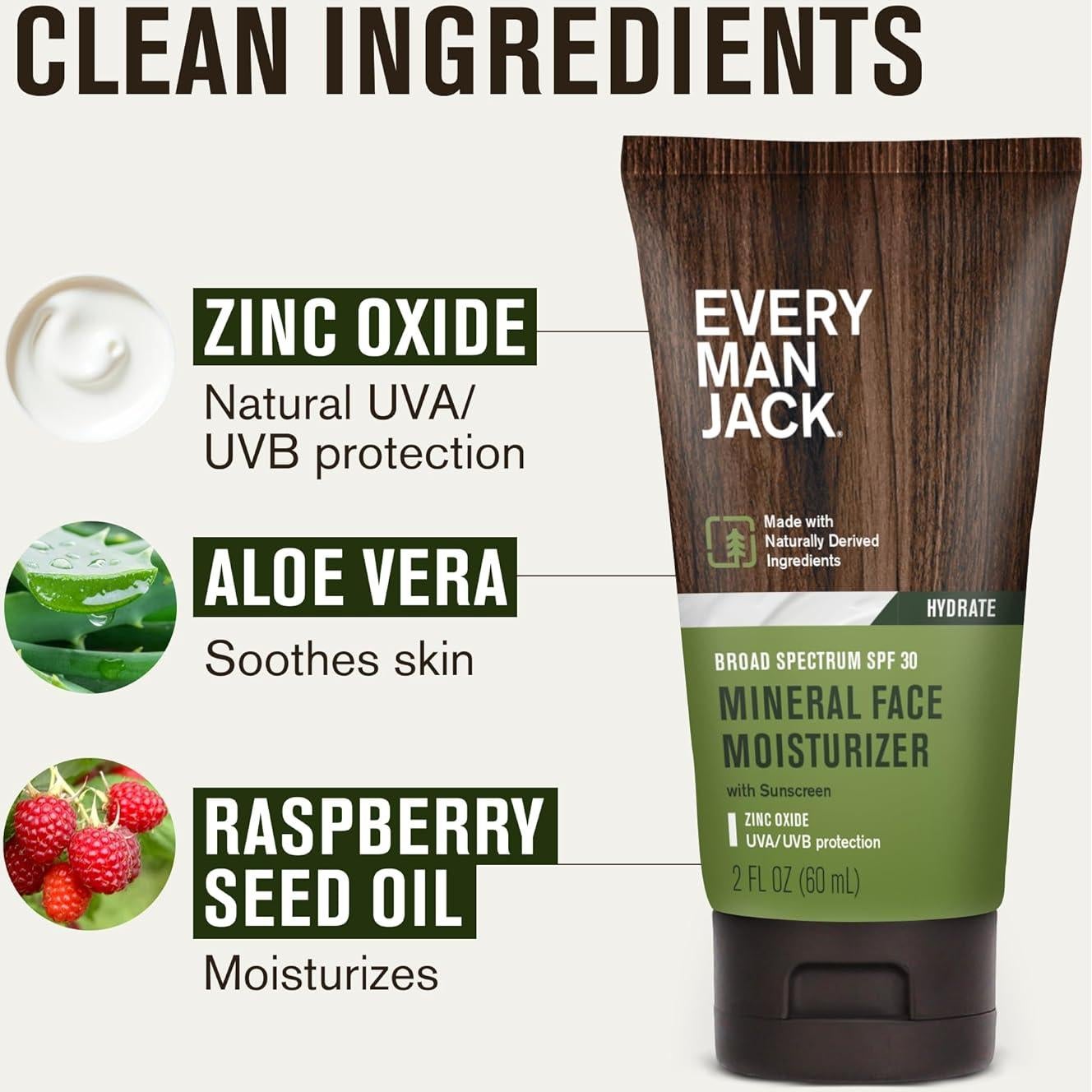 Loción Mineral Facial Every Man Jack SPF 30 - 2 Paquete