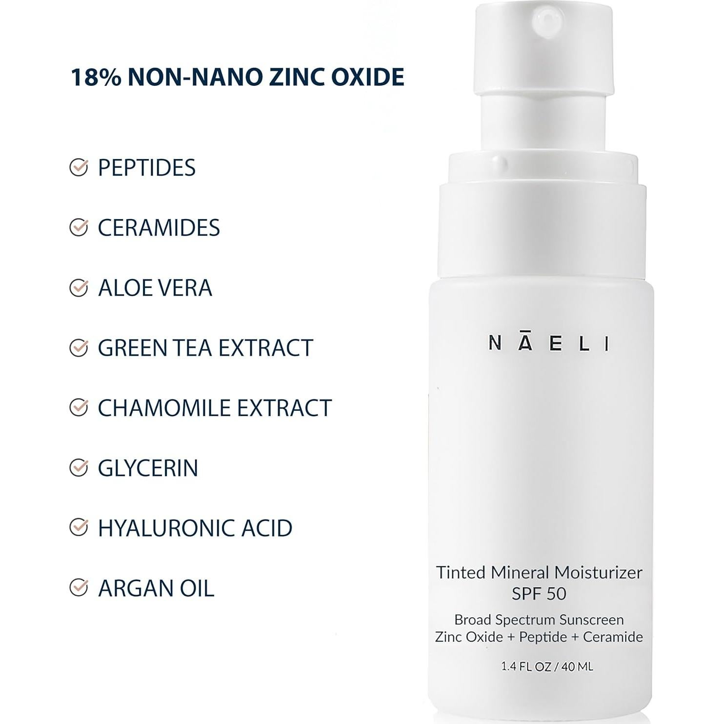 Hidratante Tinte Facial NAELI SPF 50 - 39.4 g, Universal