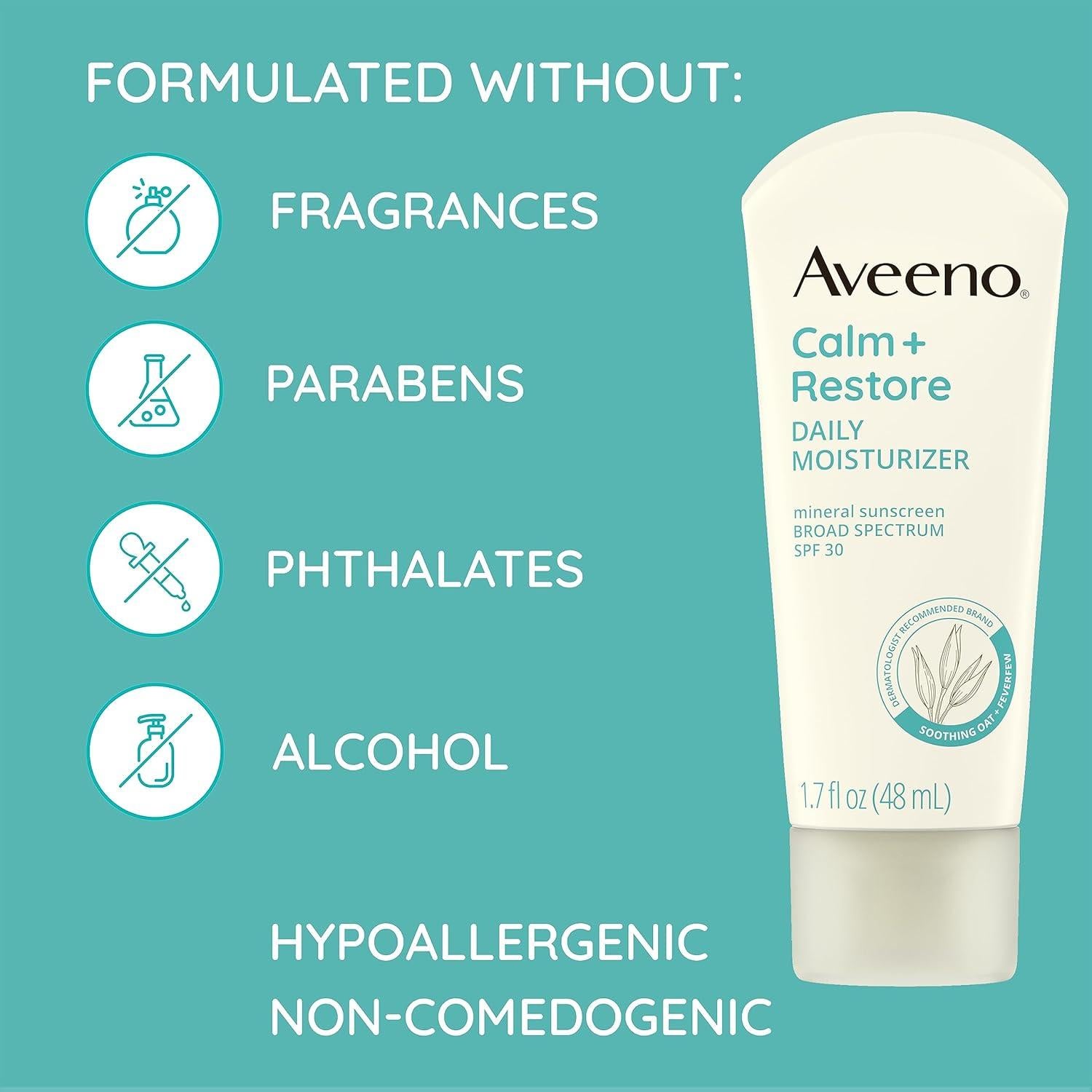 Hidratante Diario Protector Solar Mineral Aveeno SPF 30 50 ml