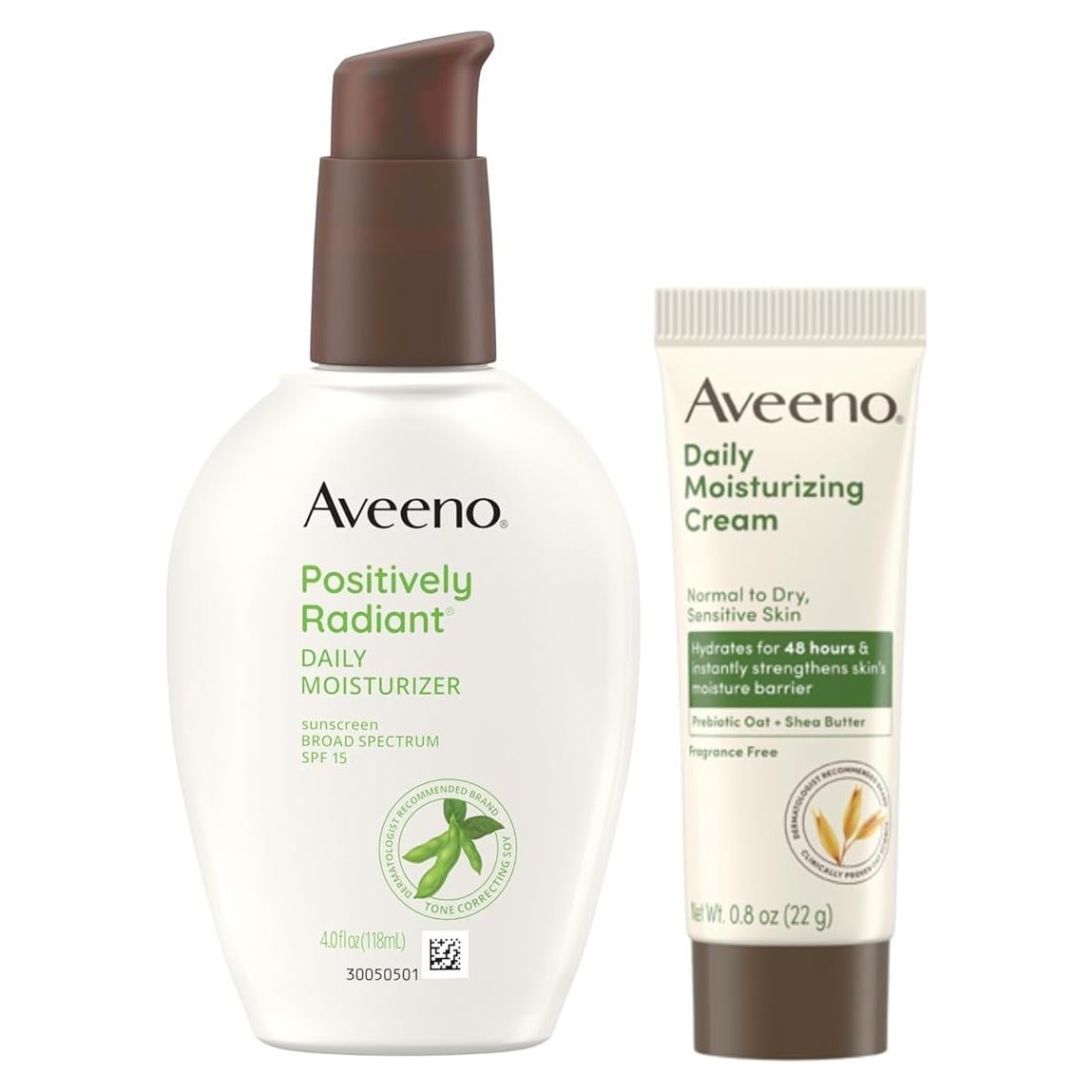 Paquete de Cuidado de la Piel Aveeno - Hidratante Facial SPF 15 118 ml + Crema 22 g