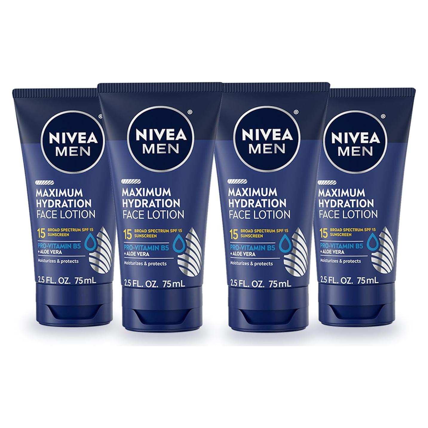 NIVEA MEN Loción Facial Hidratante SPF 15 - 4 Tubos 73.93 ml