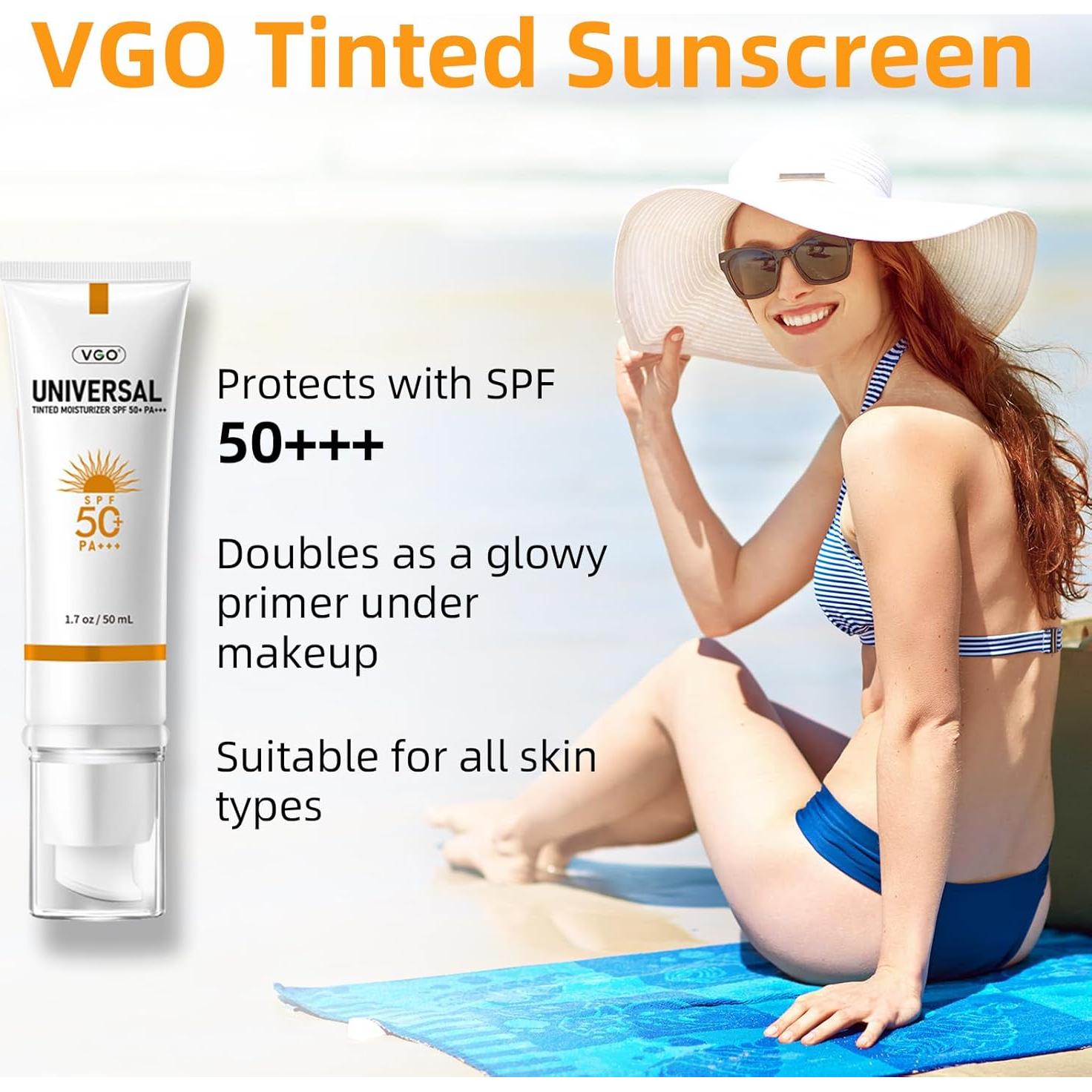 Protector Solar Tinteado VGO SPF 50 50ml Hidratante UVA/UVB