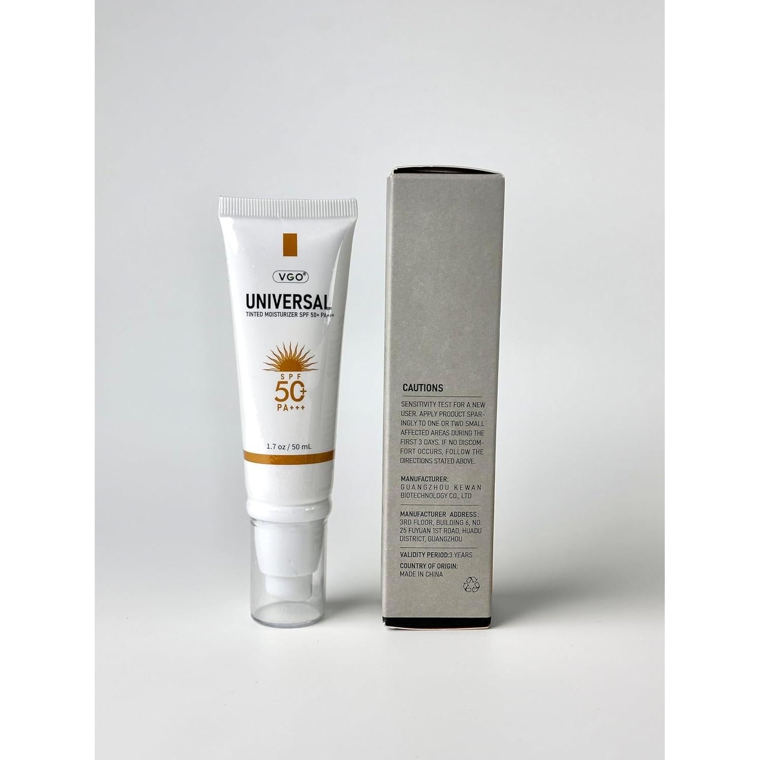 Protector Solar Tinteado VGO SPF 50 50ml Hidratante UVA/UVB