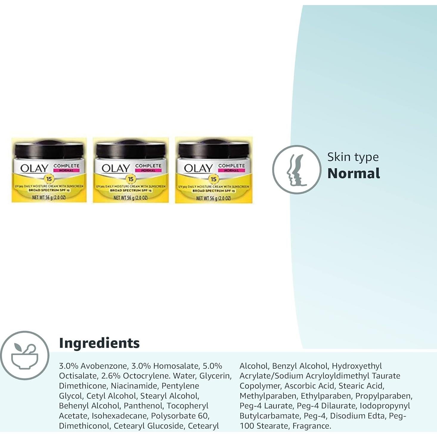 Crema Hidratante Facial Olay Complete SPF 15 Piel Normal 170g