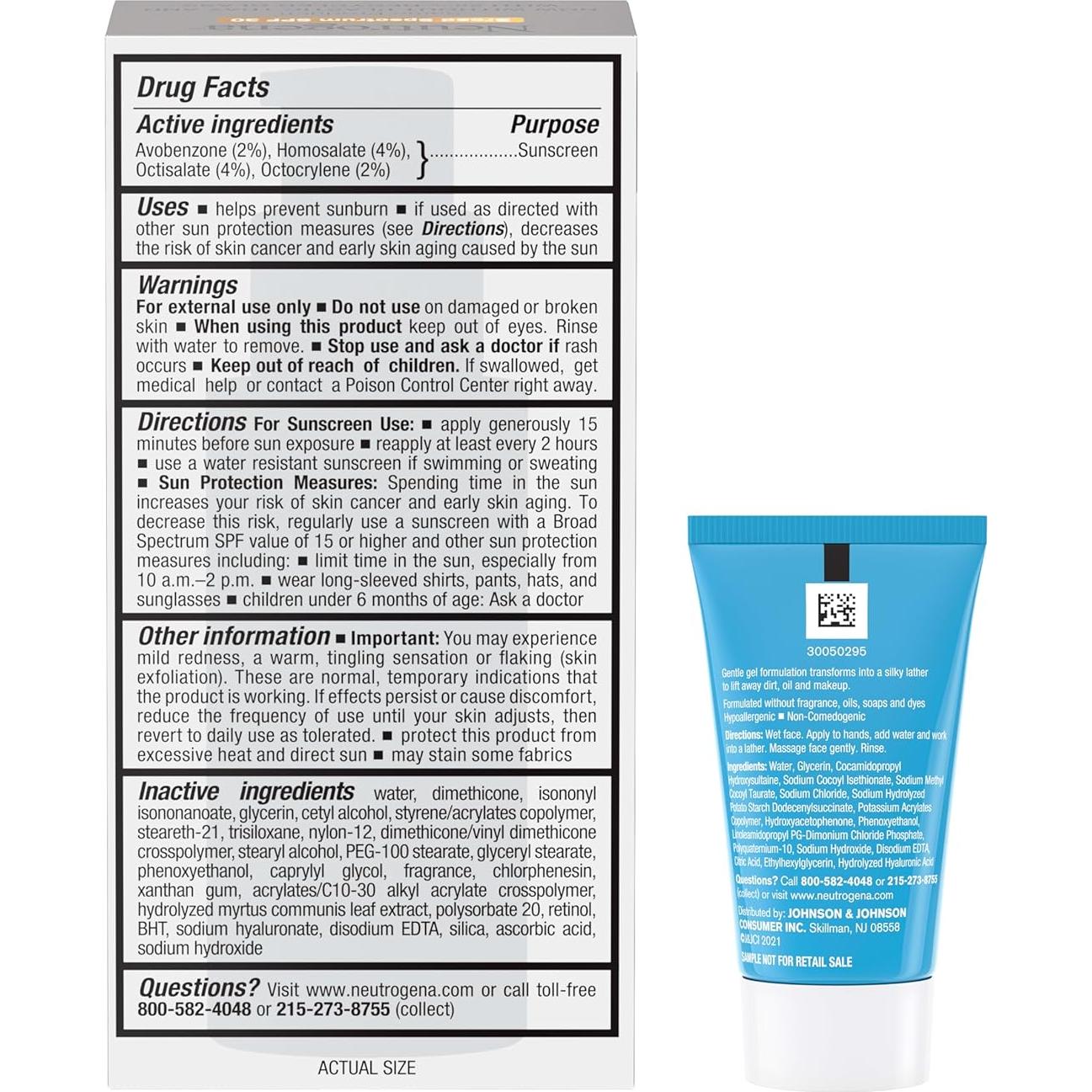 Crema Facial Antienvejecimiento Neutrogena 29.57 ml con Retinol y SPF 30