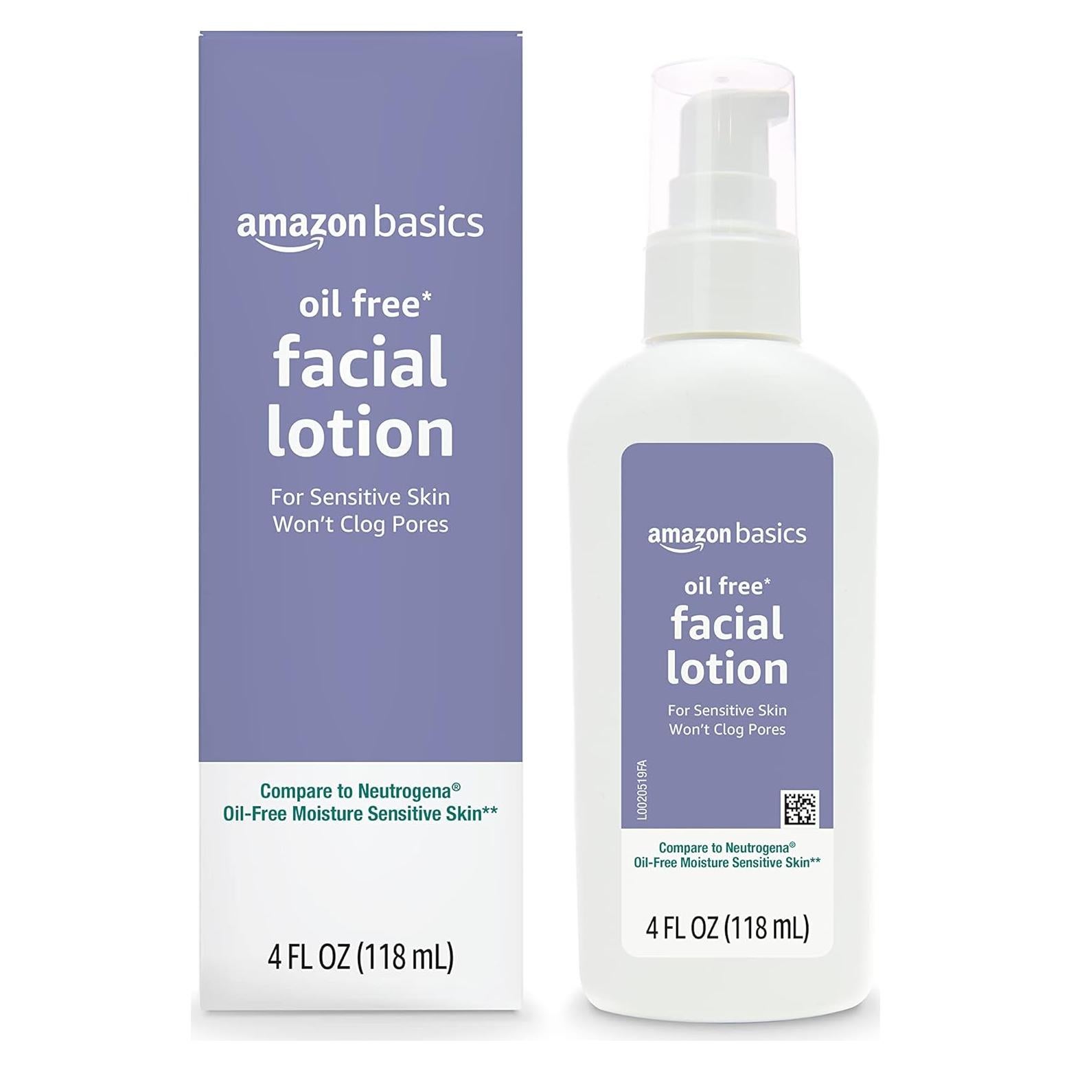 Hidratante Facial Sin Aceite Amazon Basics 118ml Piel Sensible