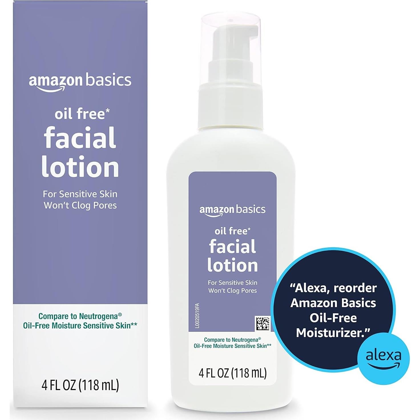 Hidratante Facial Sin Aceite Amazon Basics 118ml Piel Sensible