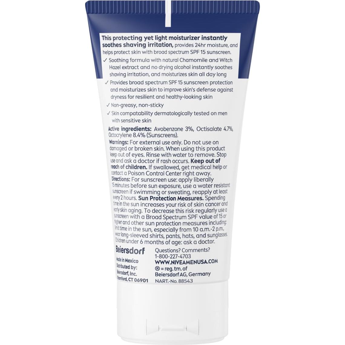 NIVEA MEN Loción Facial Sensible SPF 15 - 3 Tubos 74 ml