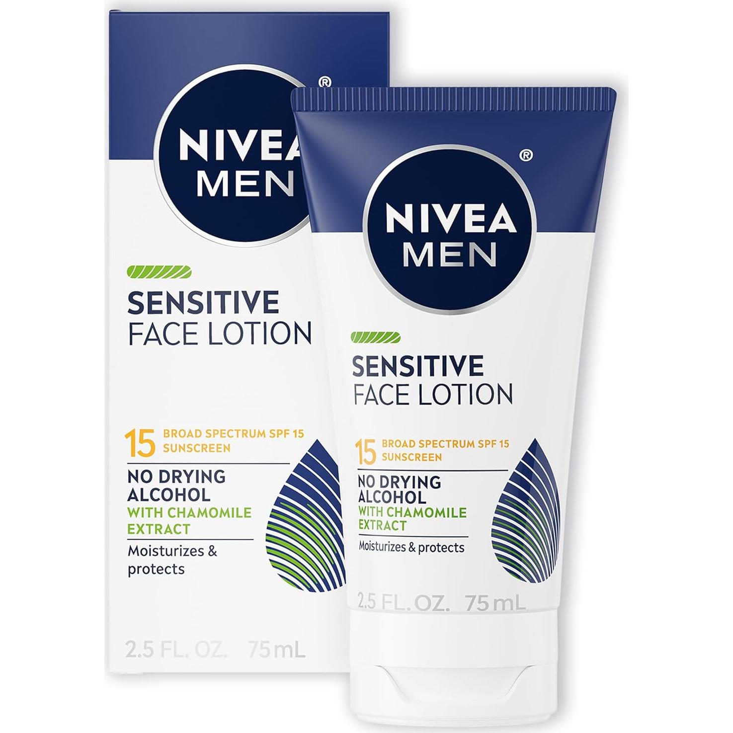 NIVEA MEN Loción Facial Sensible SPF 15 - 3 Tubos 74 ml