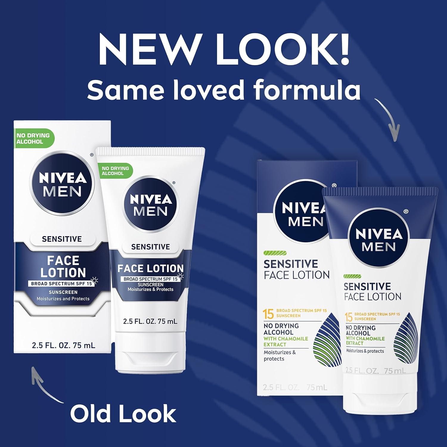 NIVEA MEN Loción Facial Sensible SPF 15 - 3 Tubos 74 ml