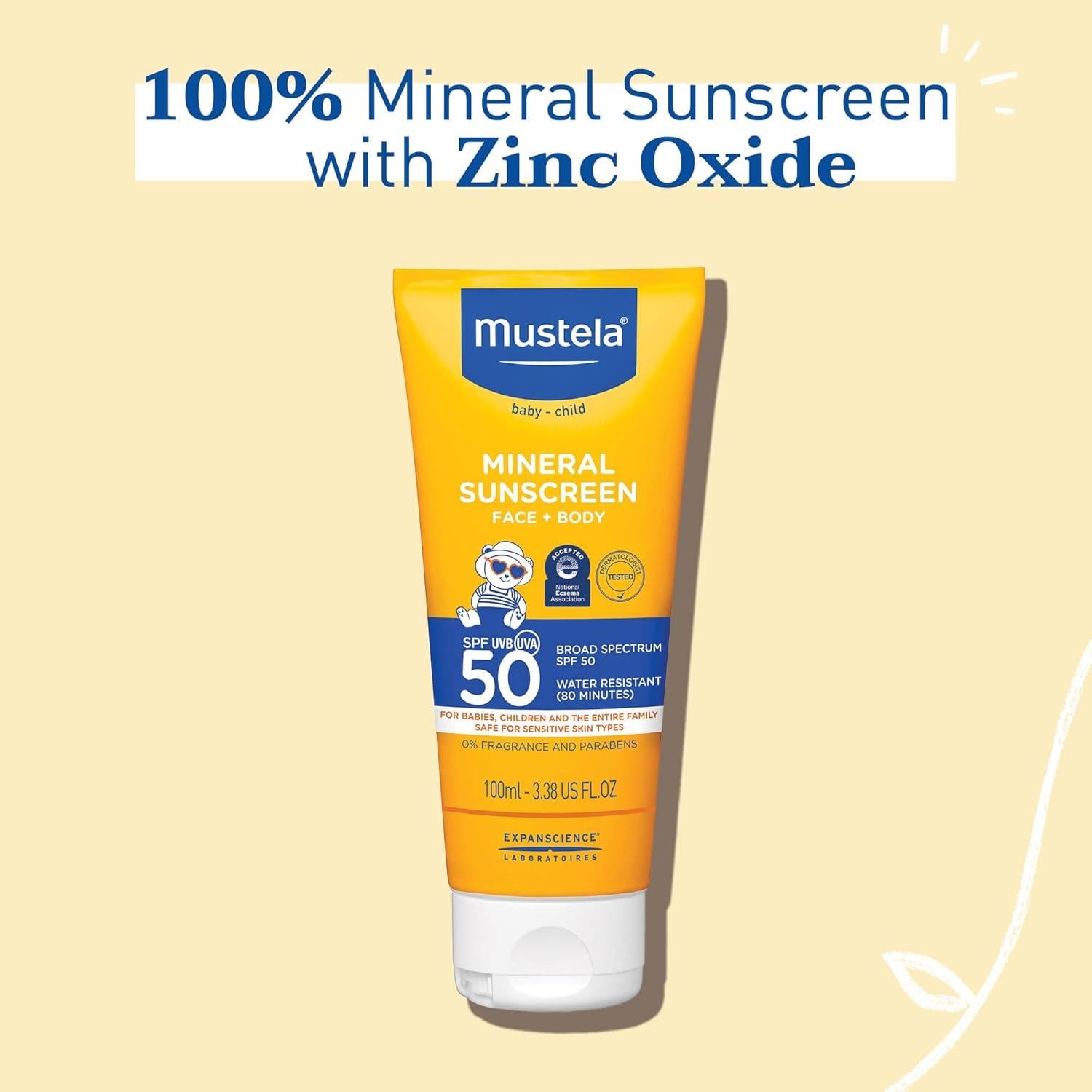 Loción Solar Mineral Mustela SPF 50 para Bebés 100 ml