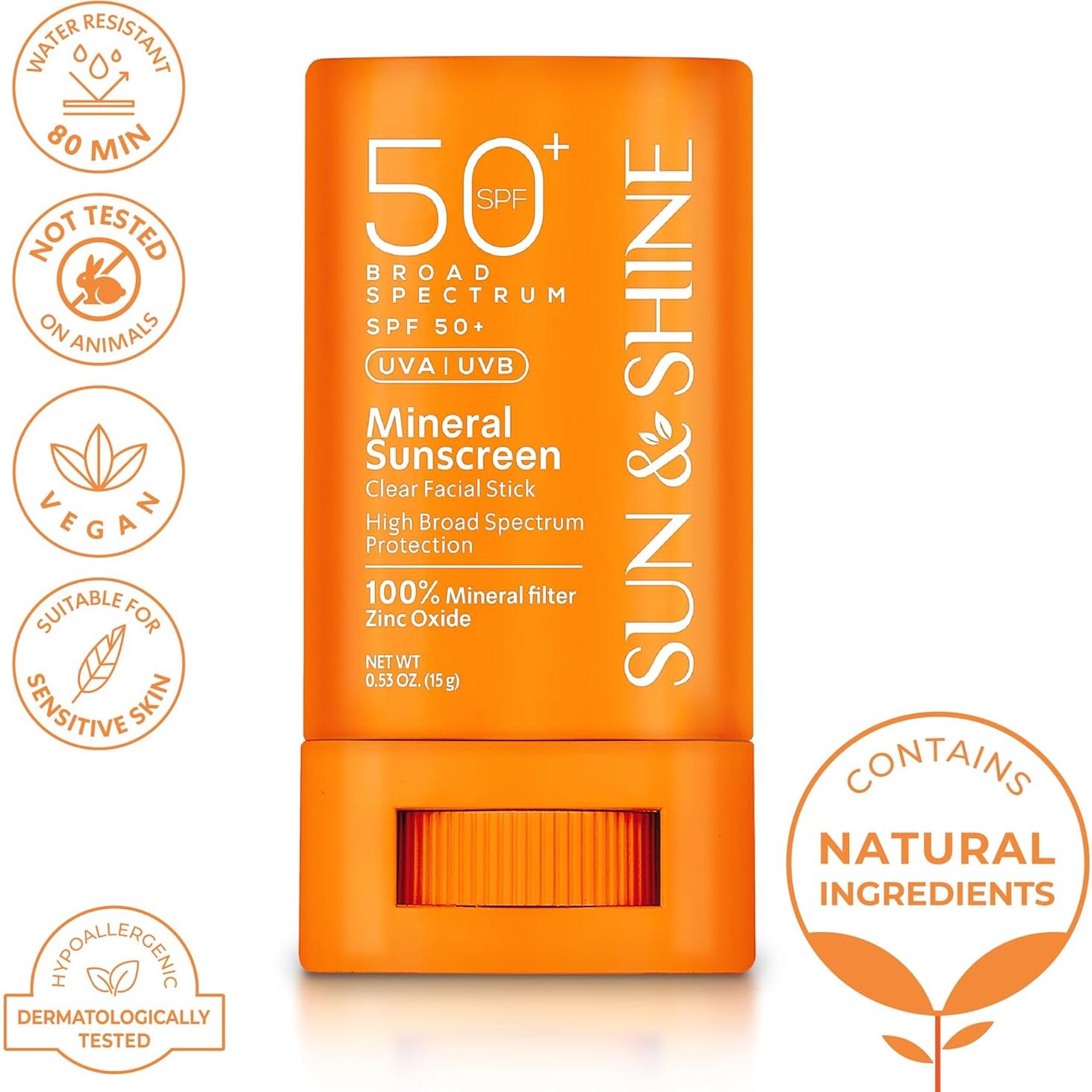 Protector Solar Mineral en Barra Sun & Shine SPF 50+ 15g