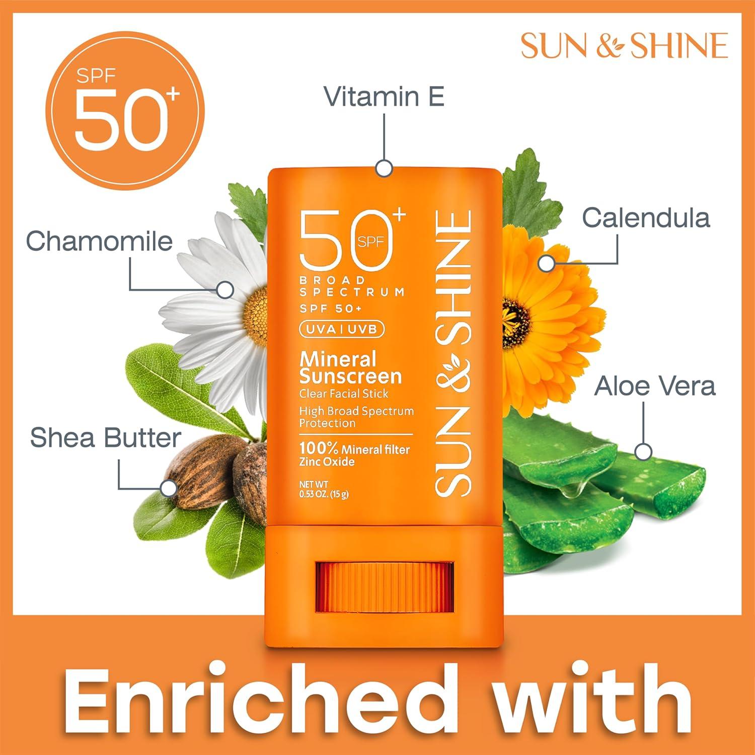 Protector Solar Mineral en Barra Sun & Shine SPF 50+ 15g