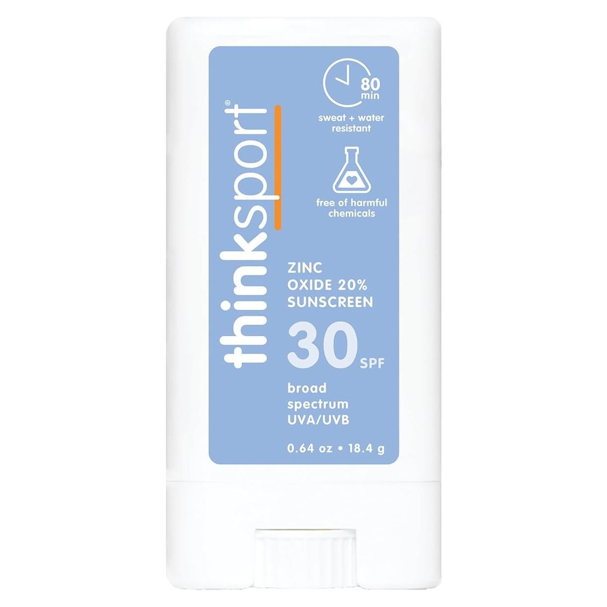 Thinksport Protector Solar Mineral SPF 30 en Barra 18g - Resistente al Agua