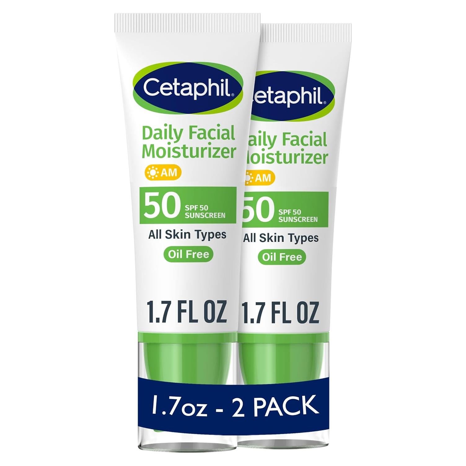 Cetaphil Hidratante Facial Diario SPF 50+ 50 ml - Paquete de 2
