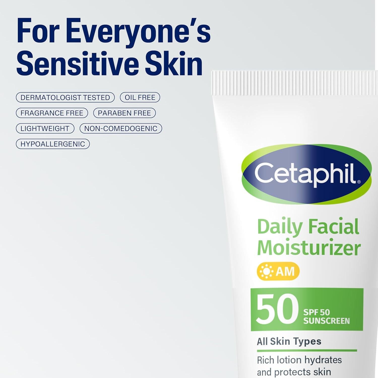 Cetaphil Hidratante Facial Diario SPF 50+ 50 ml - Paquete de 2