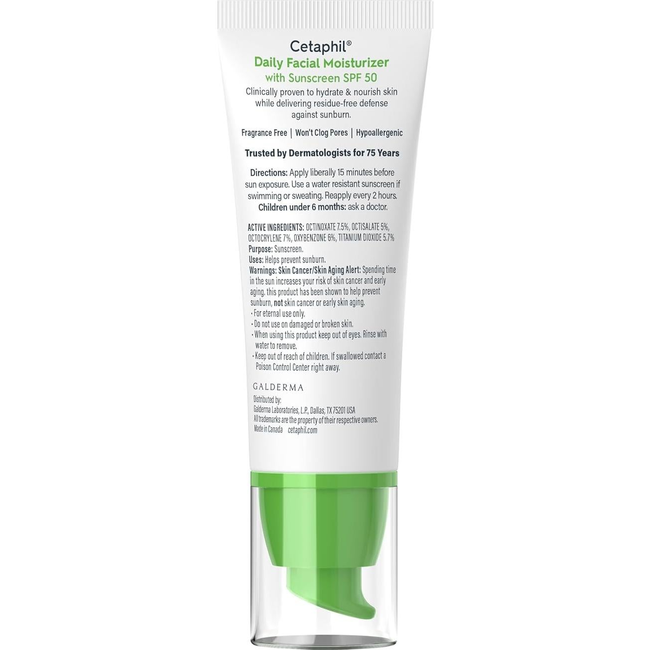 Cetaphil Hidratante Facial Diario SPF 50+ 50 ml - Paquete de 2