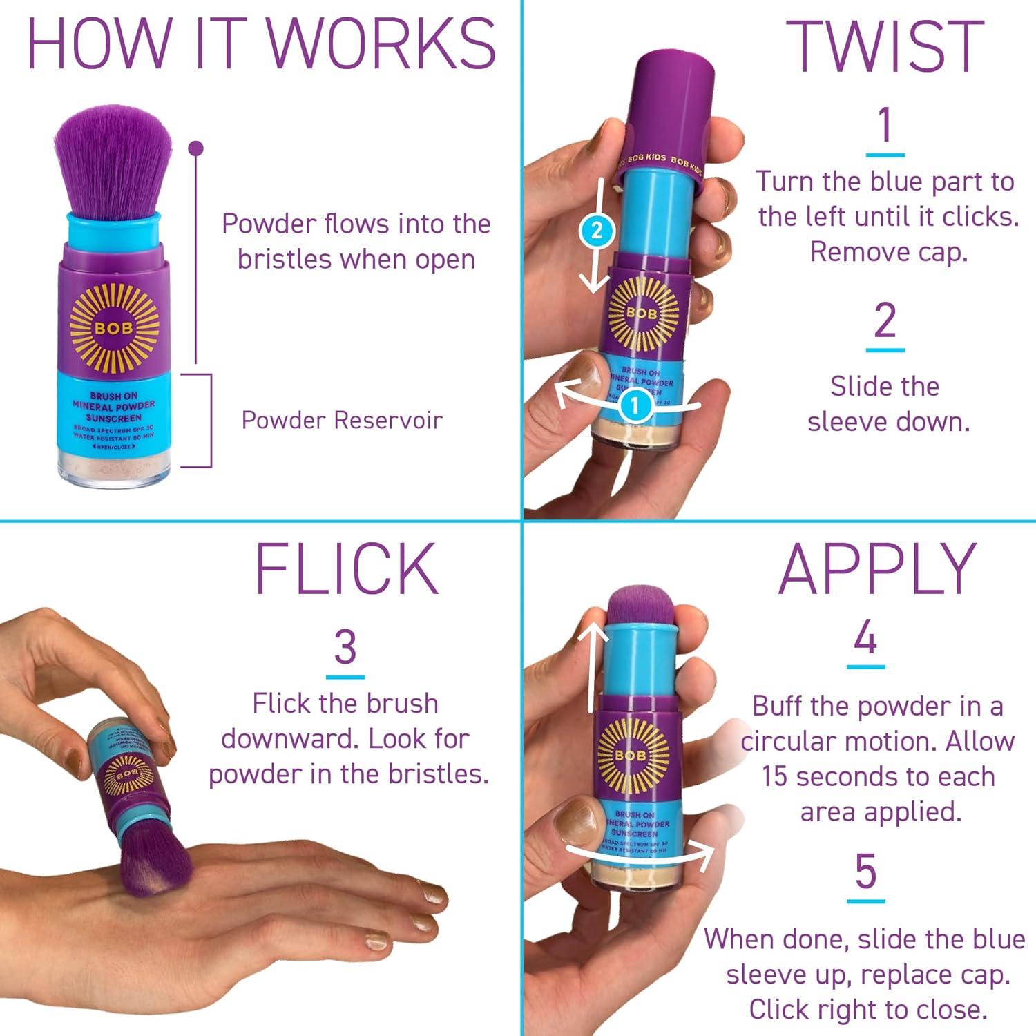 Protector Solar en Polvo BOB KIDS SPF 30 Resistente al Agua