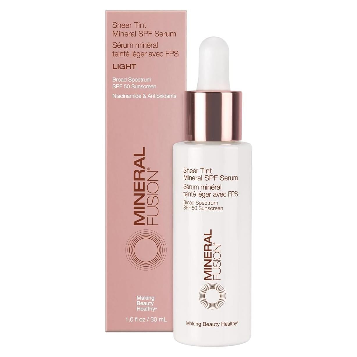 Suero Facial Mineral Fusion Luminary SPF 50 29.57 ml Claro