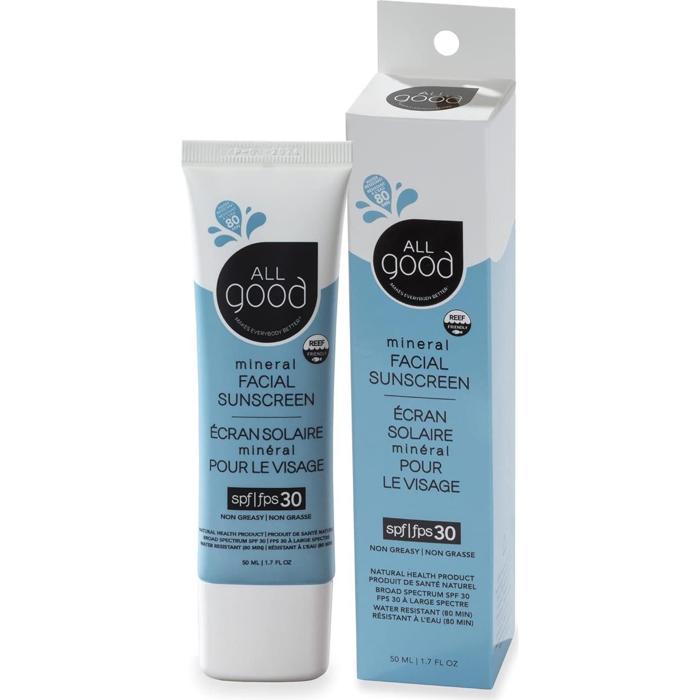 Loción Mineral Facial All Good SPF 30 - Hidratante 2-Pack