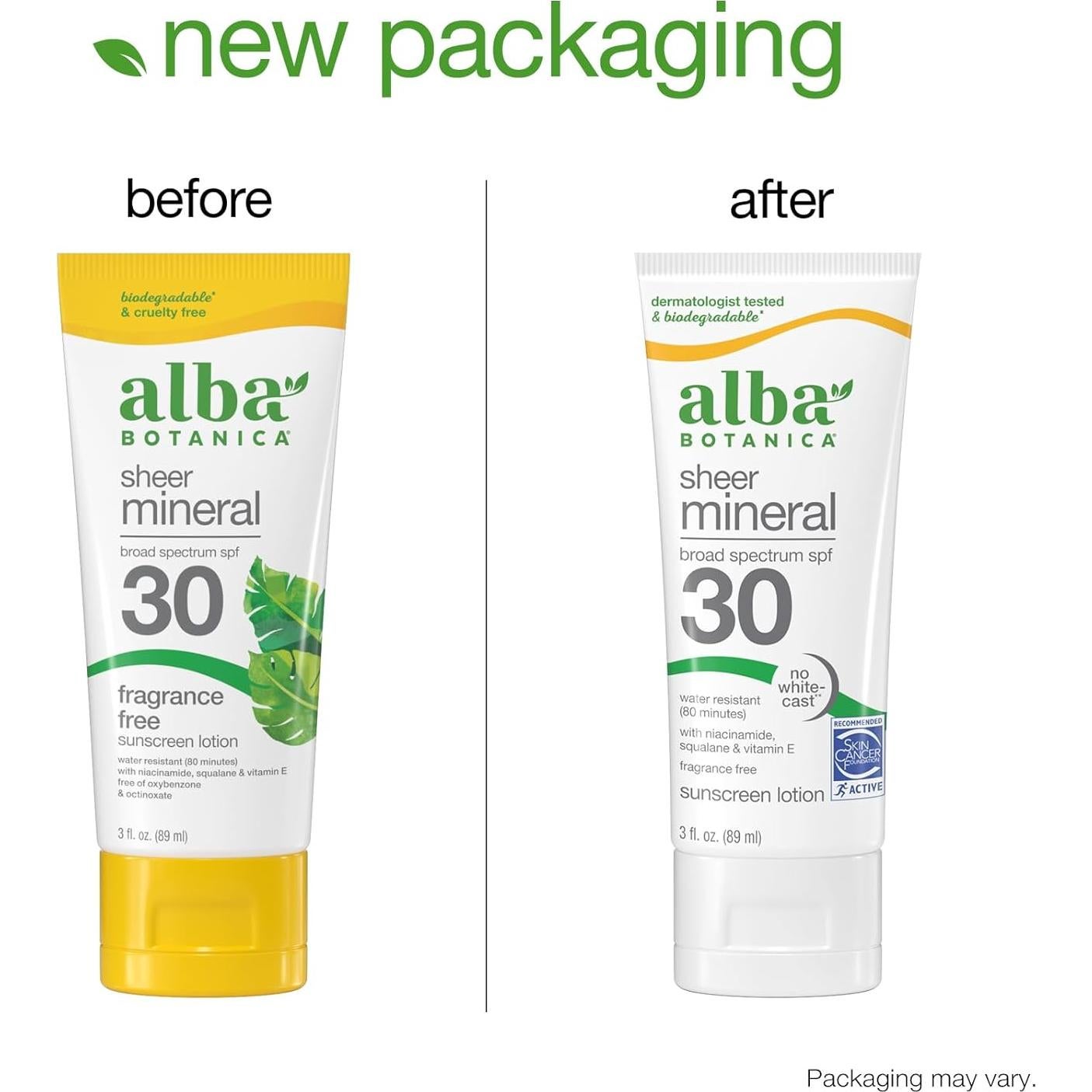 Protector Solar Mineral Alba Botanica SPF 30 Sin Fragancia 85 g