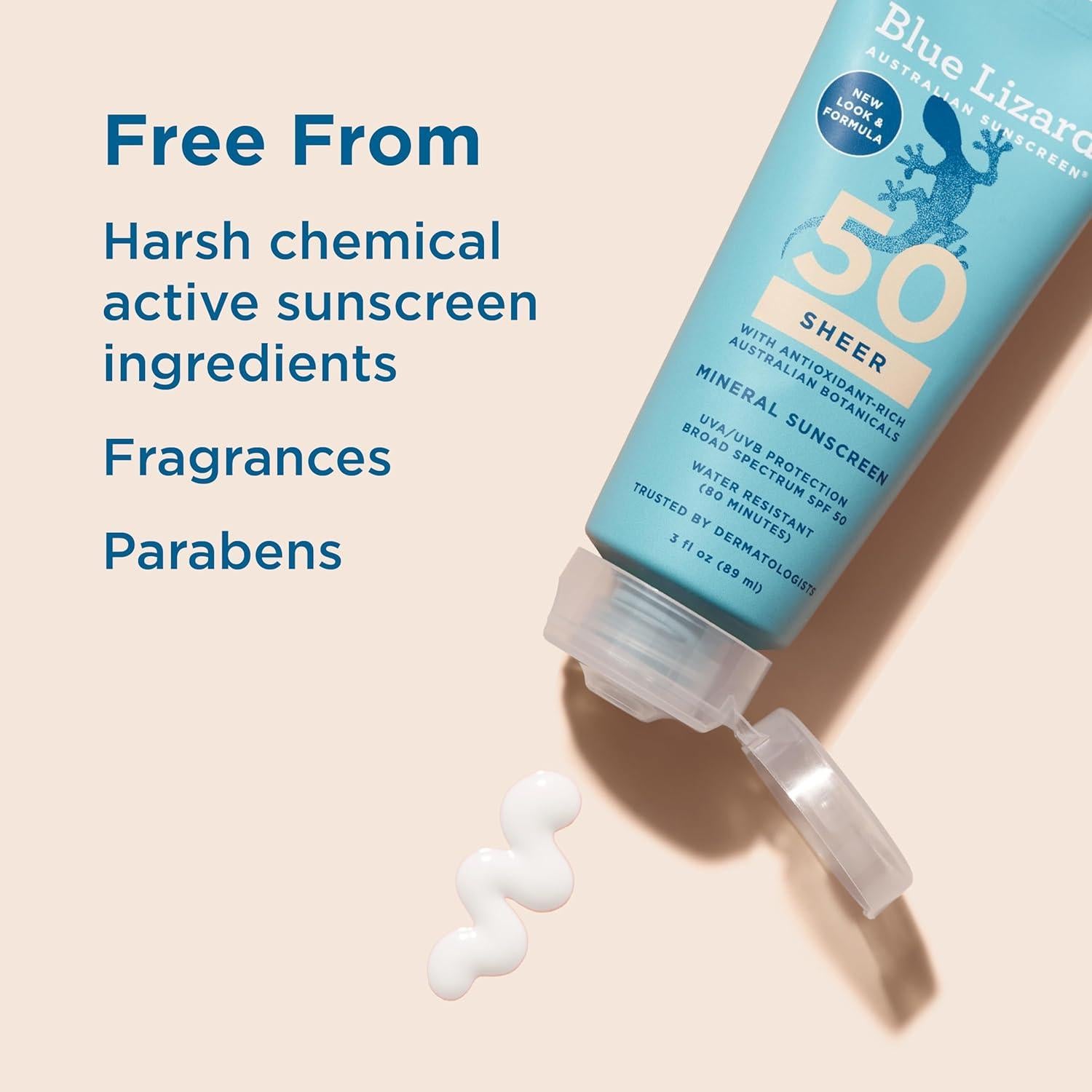 Protector Solar Mineral SPF 50 Blue Lizard 89 ml - Óxido de Zinc